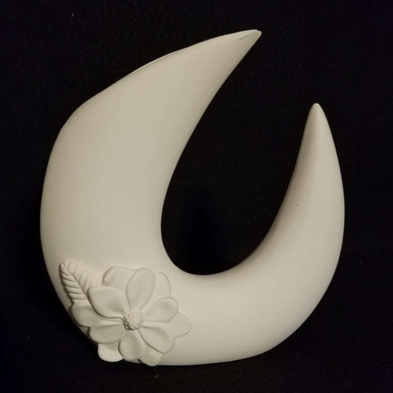 Vase - crescent with flower