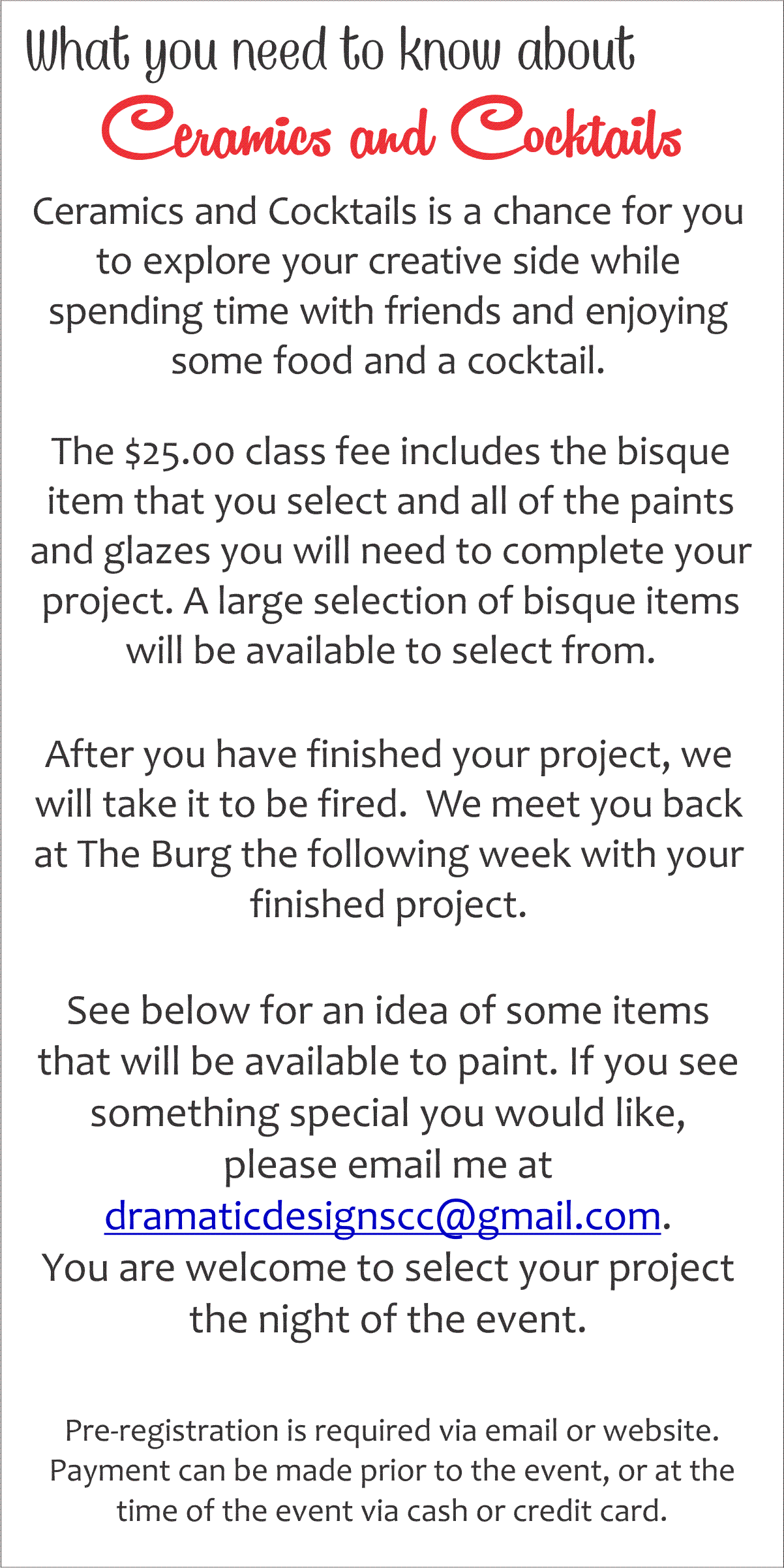 How does Ceramics and Cocktails work