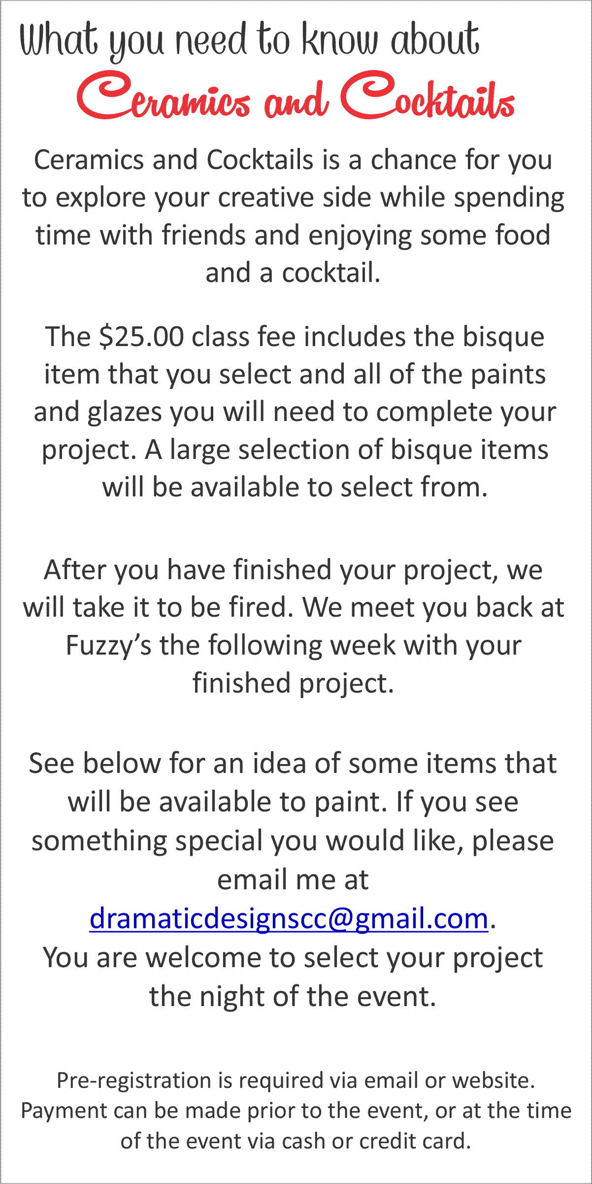 How does Ceramics and Cocktails work - Fuzzys