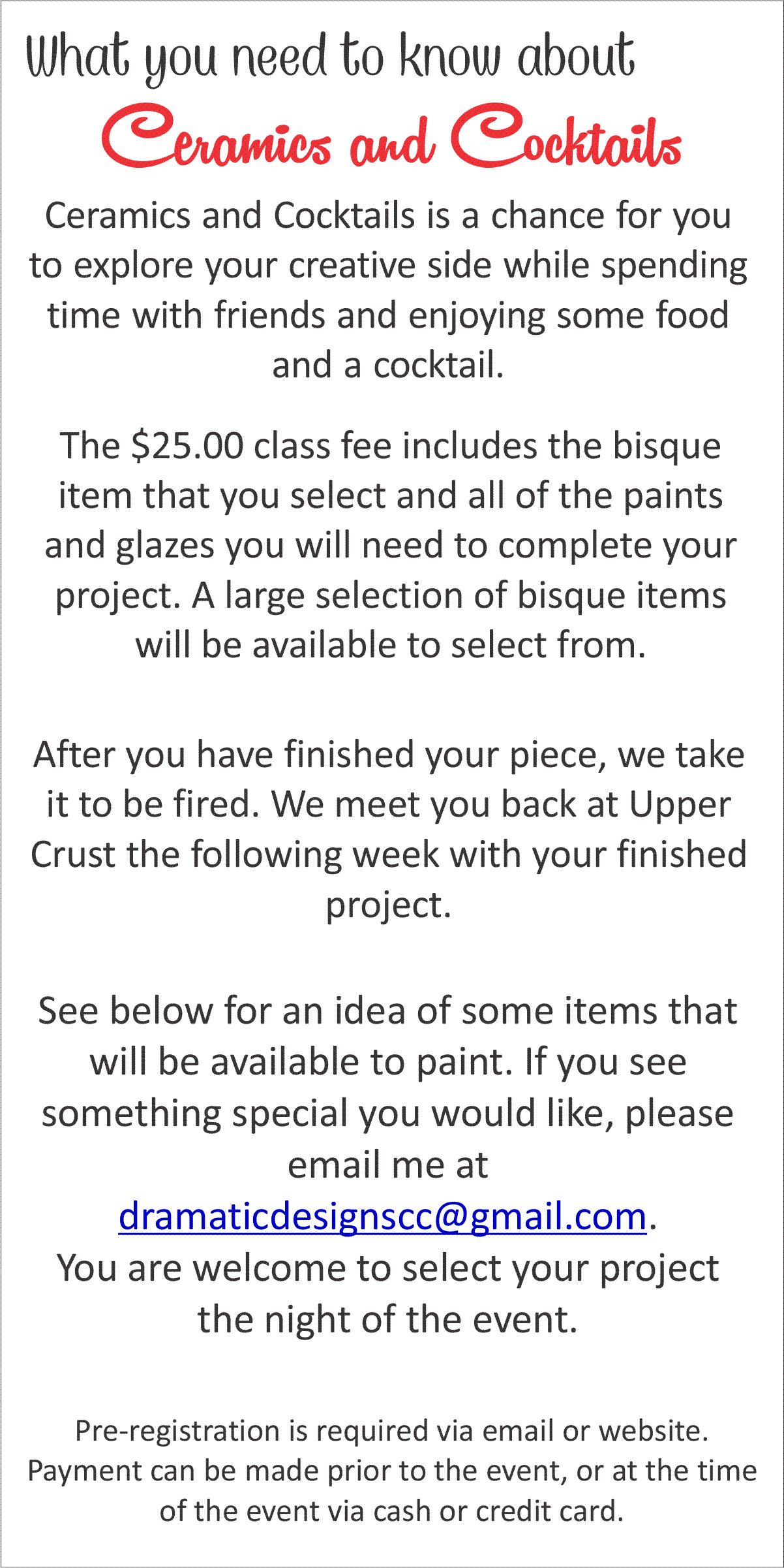 How does Ceramics and Cocktails work - UC