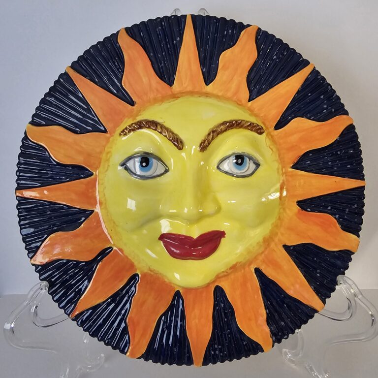 Sun Face Plaque - white background