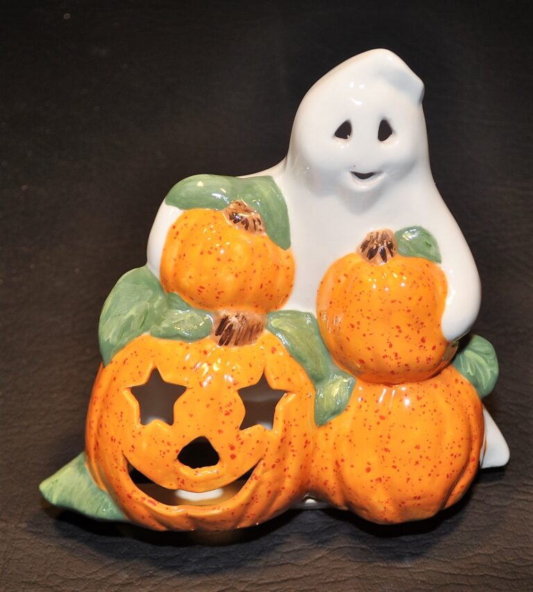 ghost with pumpkins