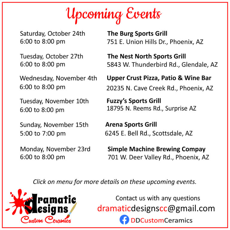 Upcoming Events 10-21-26